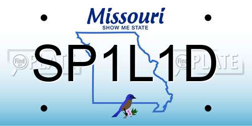 SP1L1D Missouri License Plate
