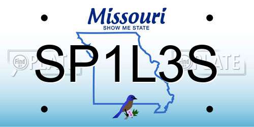 SP1L3S Missouri License Plate