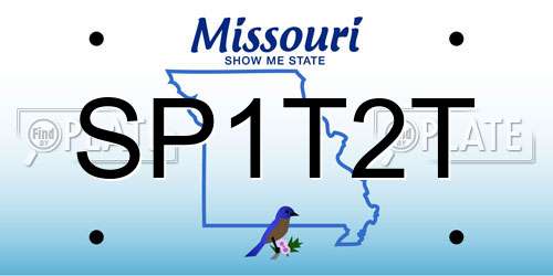 SP1T2T Missouri License Plate