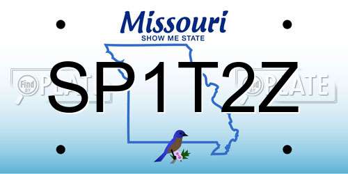 SP1T2Z Missouri License Plate