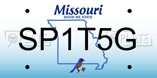 SP1T5G Missouri License Plate