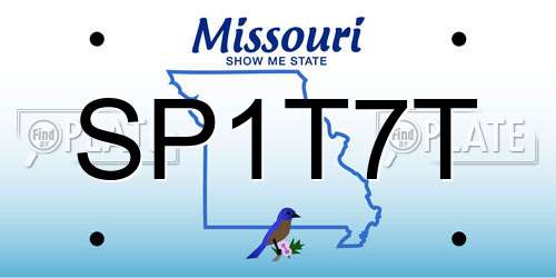 SP1T7T Missouri License Plate