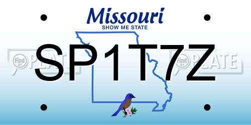 SP1T7Z Missouri License Plate