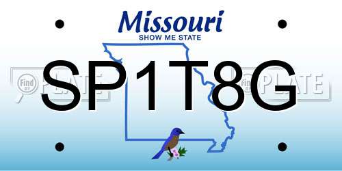 SP1T8G Missouri License Plate