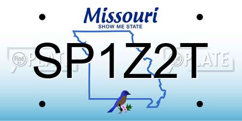 SP1Z2T Missouri License Plate