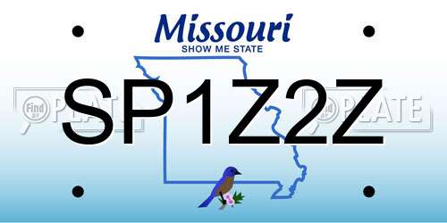 SP1Z2Z Missouri License Plate