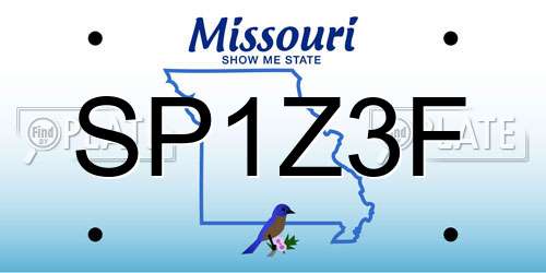 SP1Z3F Missouri License Plate