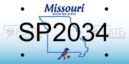 SP2034 Missouri License Plate