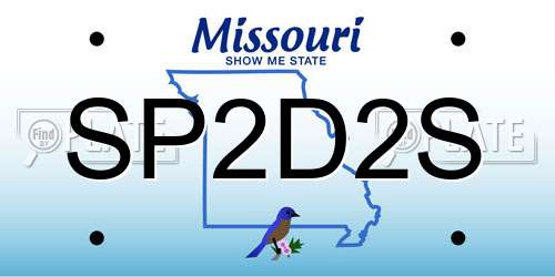 SP2D2S Missouri License Plate