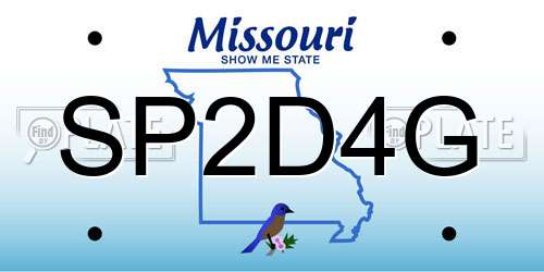 SP2D4G Missouri License Plate