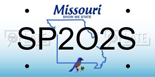 SP2O2S Missouri License Plate
