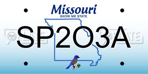 SP2O3A Missouri License Plate