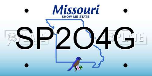 SP2O4G Missouri License Plate