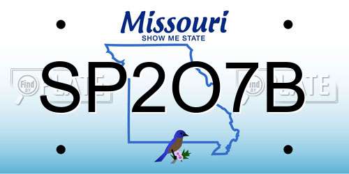 SP2O7B Missouri License Plate