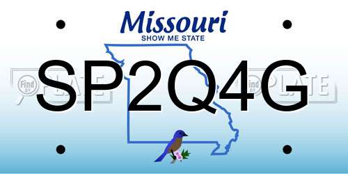 SP2Q4G Missouri License Plate