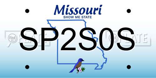 SP2S0S Missouri License Plate