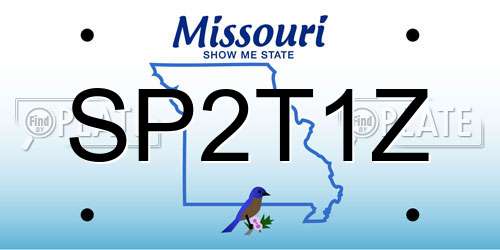 SP2T1Z Missouri License Plate