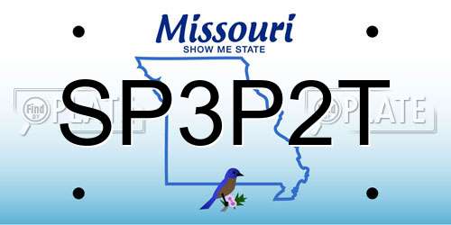 SP3P2T Missouri License Plate
