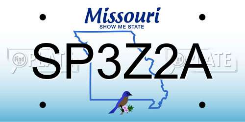 SP3Z2A Missouri License Plate