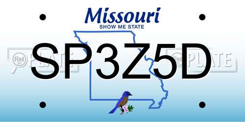 SP3Z5D Missouri License Plate