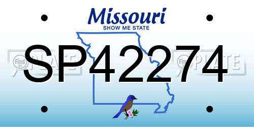 SP42274 Missouri License Plate