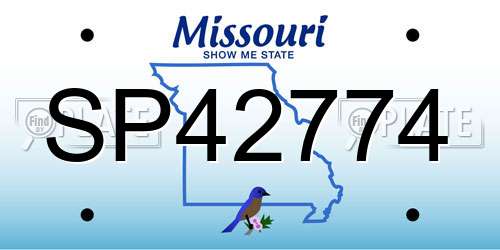 SP42774 Missouri License Plate