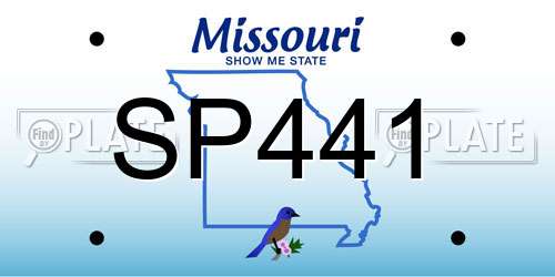 SP441 Missouri License Plate