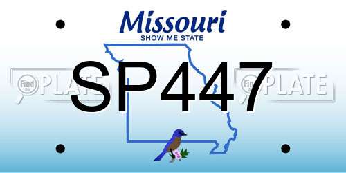SP447 Missouri License Plate
