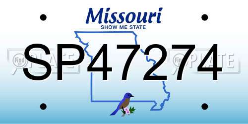 SP47274 Missouri License Plate