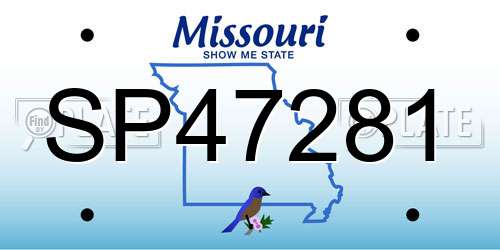 SP47281 Missouri License Plate