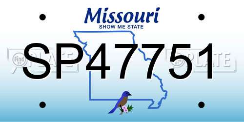 SP47751 Missouri License Plate