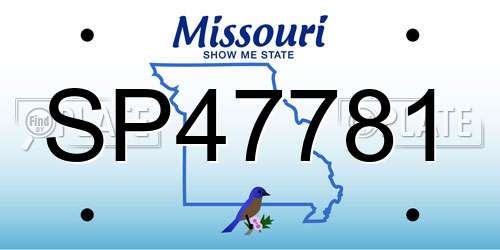 SP47781 Missouri License Plate
