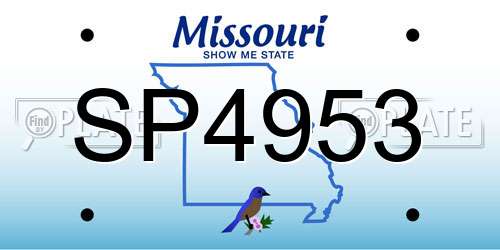 SP4953 Missouri License Plate
