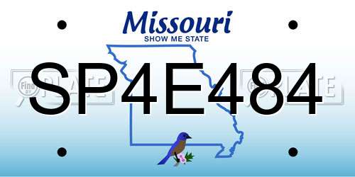 SP4E484 Missouri License Plate