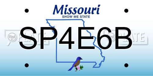 SP4E6B Missouri License Plate