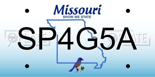 SP4G5A Missouri License Plate