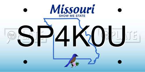 SP4K0U Missouri License Plate