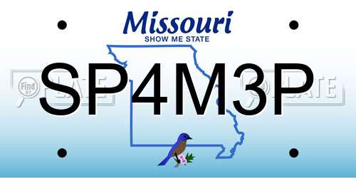 SP4M3P Missouri License Plate