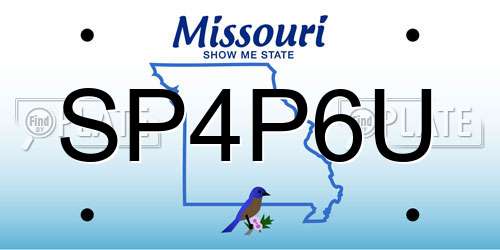 SP4P6U Missouri License Plate