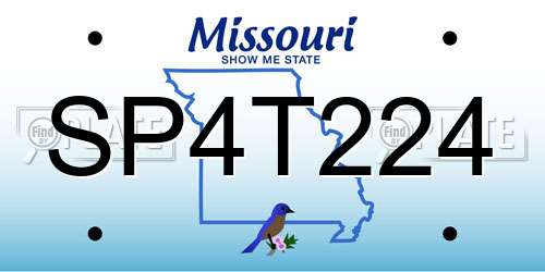 SP4T224 Missouri License Plate