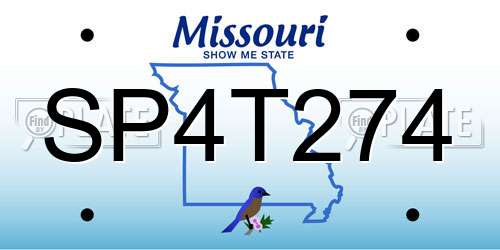 SP4T274 Missouri License Plate