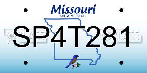 SP4T281 Missouri License Plate