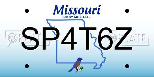 SP4T6Z Missouri License Plate
