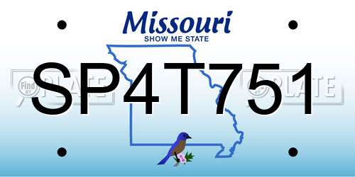 SP4T751 Missouri License Plate
