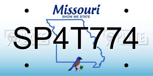 SP4T774 Missouri License Plate