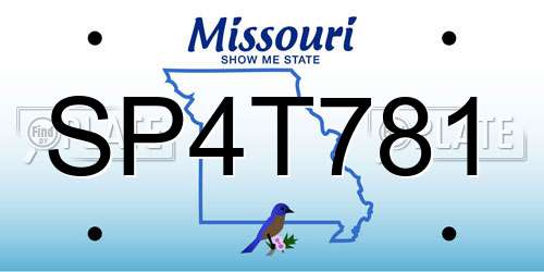 SP4T781 Missouri License Plate