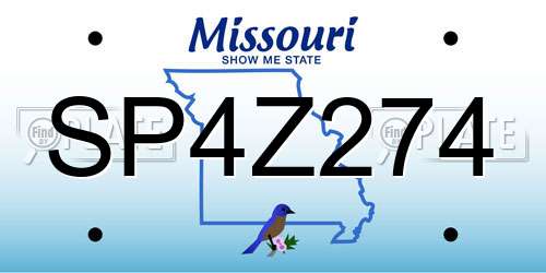 SP4Z274 Missouri License Plate