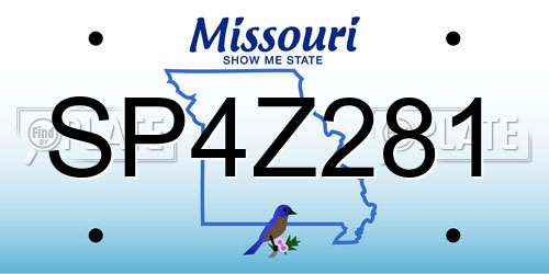 SP4Z281 Missouri License Plate