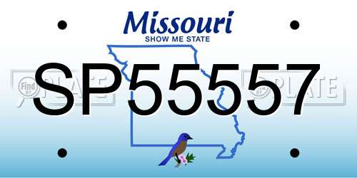 SP55557 Missouri License Plate