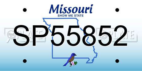 SP55852 Missouri License Plate